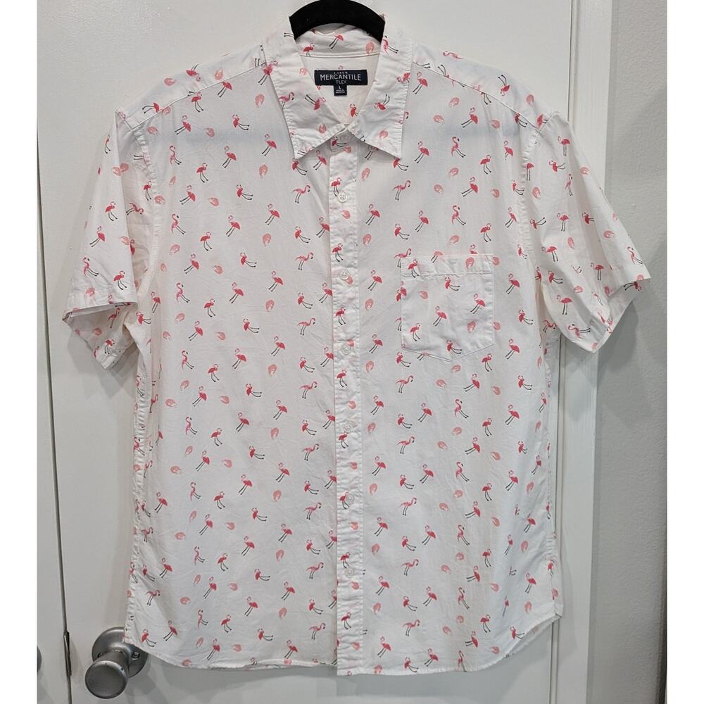 J. Crew Mercantile Men's Large Flamingo Print Short Sleeve